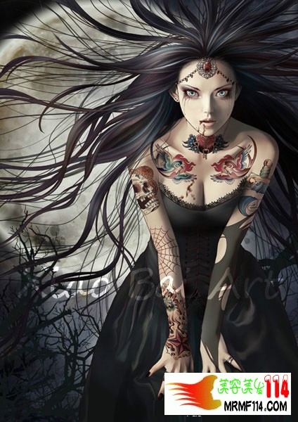 唯美的纹身美女