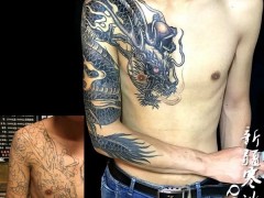 过肩龙纹身刺青 传统纹身 新传统纹身 新疆乌鲁木齐纹身刺青店  新疆首府最好的纹身店
